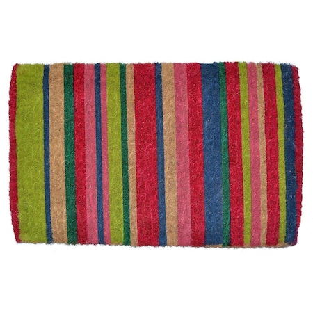 Jensendistributionservices Imports Decor Stripe Printed Coir Door Mat, Multicolor MI2592398